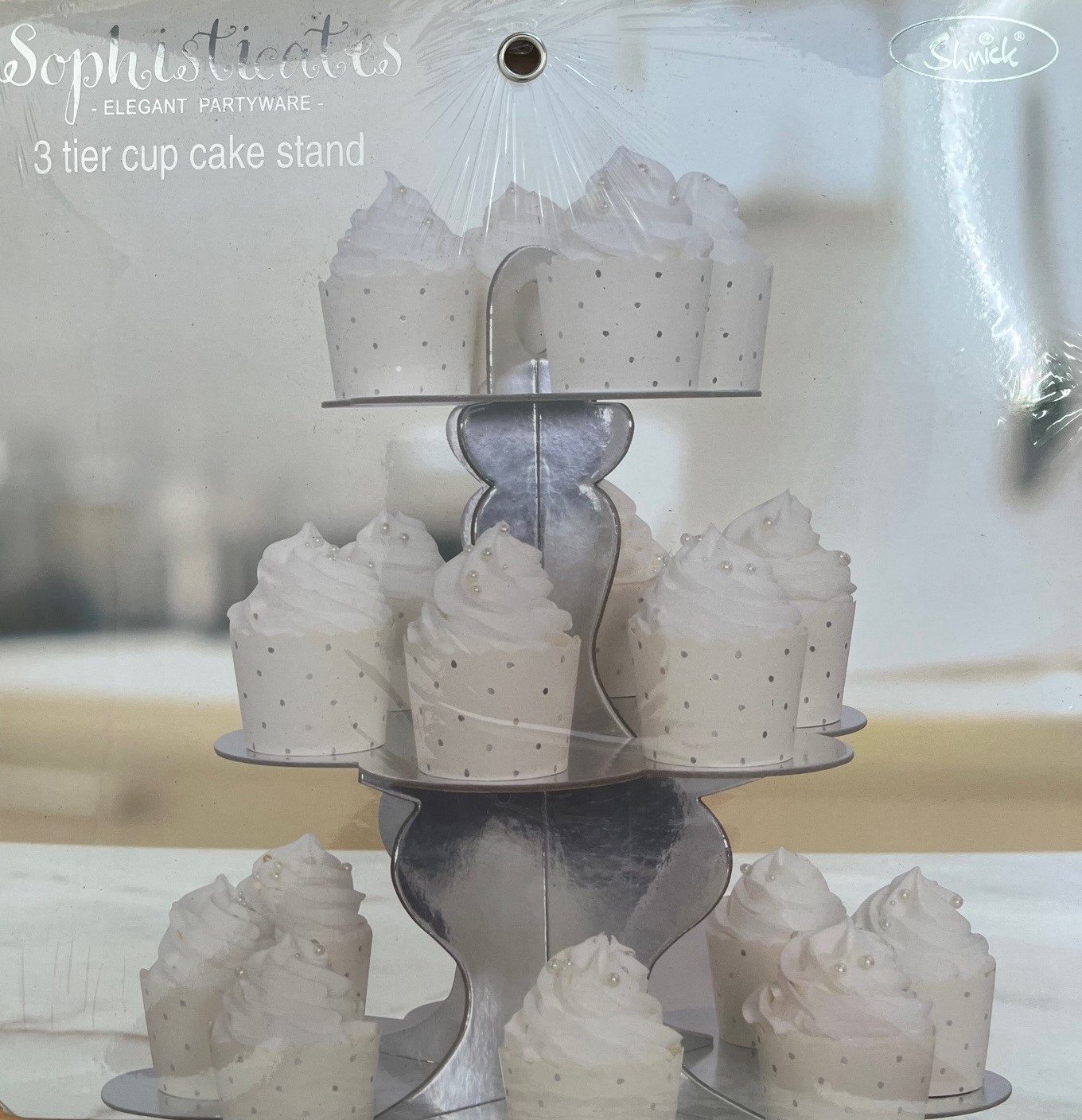 3 Tiers Cupcake Stand - Metallic Silver